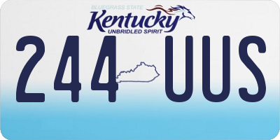 KY license plate 244UUS