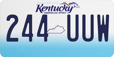 KY license plate 244UUW