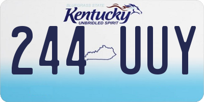 KY license plate 244UUY