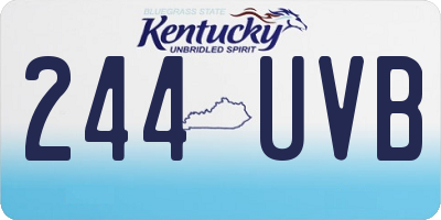 KY license plate 244UVB