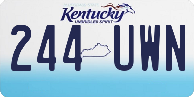 KY license plate 244UWN