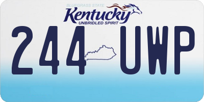 KY license plate 244UWP