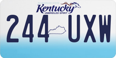KY license plate 244UXW