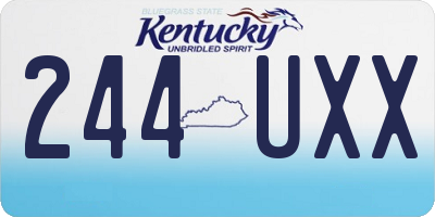 KY license plate 244UXX