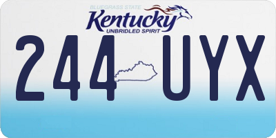 KY license plate 244UYX