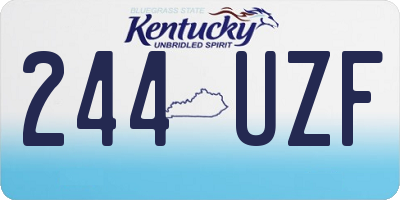 KY license plate 244UZF