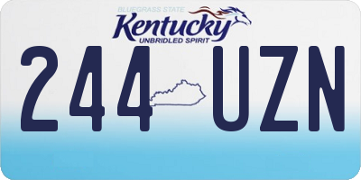 KY license plate 244UZN