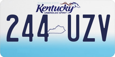 KY license plate 244UZV