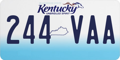 KY license plate 244VAA