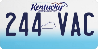 KY license plate 244VAC