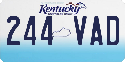 KY license plate 244VAD