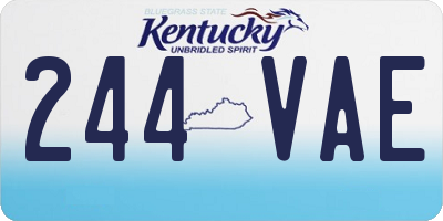 KY license plate 244VAE