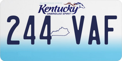 KY license plate 244VAF