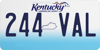 KY license plate 244VAL