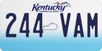 KY license plate 244VAM