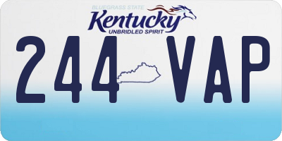 KY license plate 244VAP