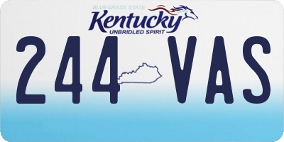 KY license plate 244VAS