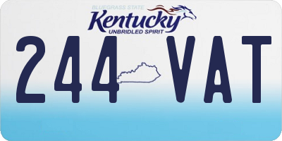 KY license plate 244VAT