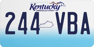 KY license plate 244VBA