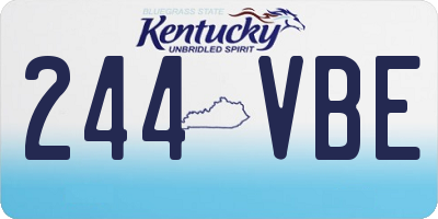 KY license plate 244VBE