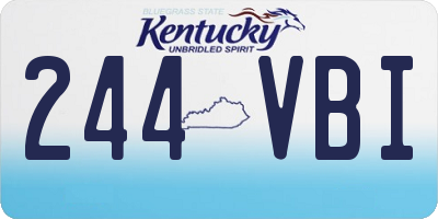 KY license plate 244VBI
