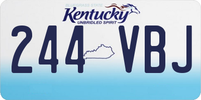 KY license plate 244VBJ