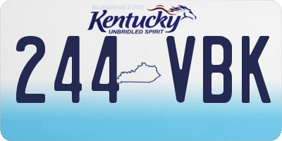KY license plate 244VBK
