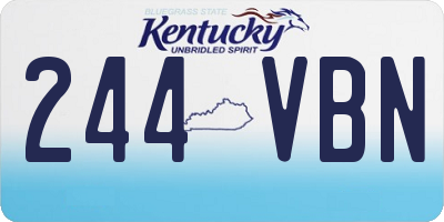KY license plate 244VBN