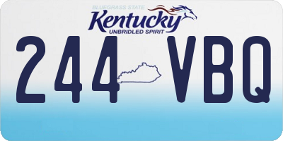 KY license plate 244VBQ