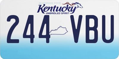 KY license plate 244VBU