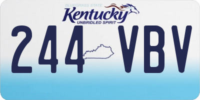 KY license plate 244VBV
