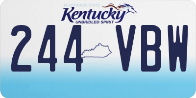 KY license plate 244VBW