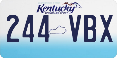 KY license plate 244VBX