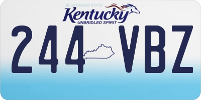 KY license plate 244VBZ
