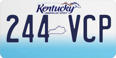 KY license plate 244VCP