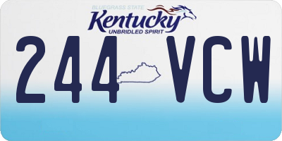 KY license plate 244VCW