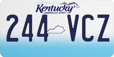 KY license plate 244VCZ