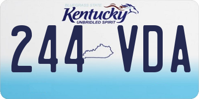 KY license plate 244VDA