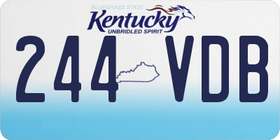 KY license plate 244VDB