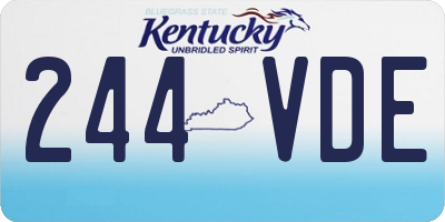 KY license plate 244VDE