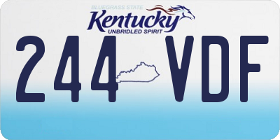 KY license plate 244VDF