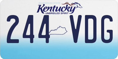 KY license plate 244VDG