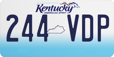 KY license plate 244VDP