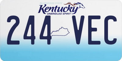 KY license plate 244VEC
