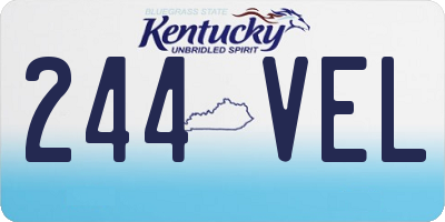 KY license plate 244VEL