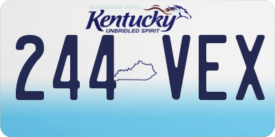 KY license plate 244VEX