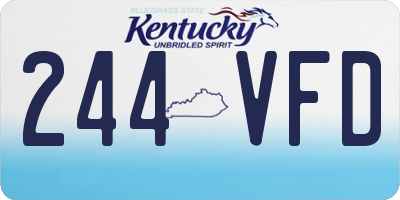 KY license plate 244VFD