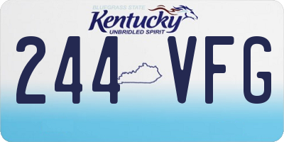 KY license plate 244VFG