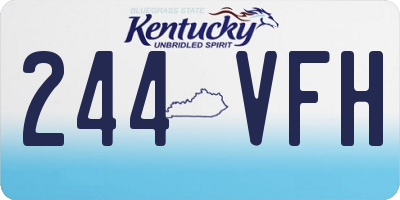 KY license plate 244VFH