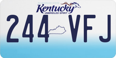 KY license plate 244VFJ